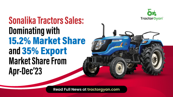 Sonalika Tractors Sales: Dominating with 15.2% Market Share and 35% Exports Market Share From Apr-Dec’23 image