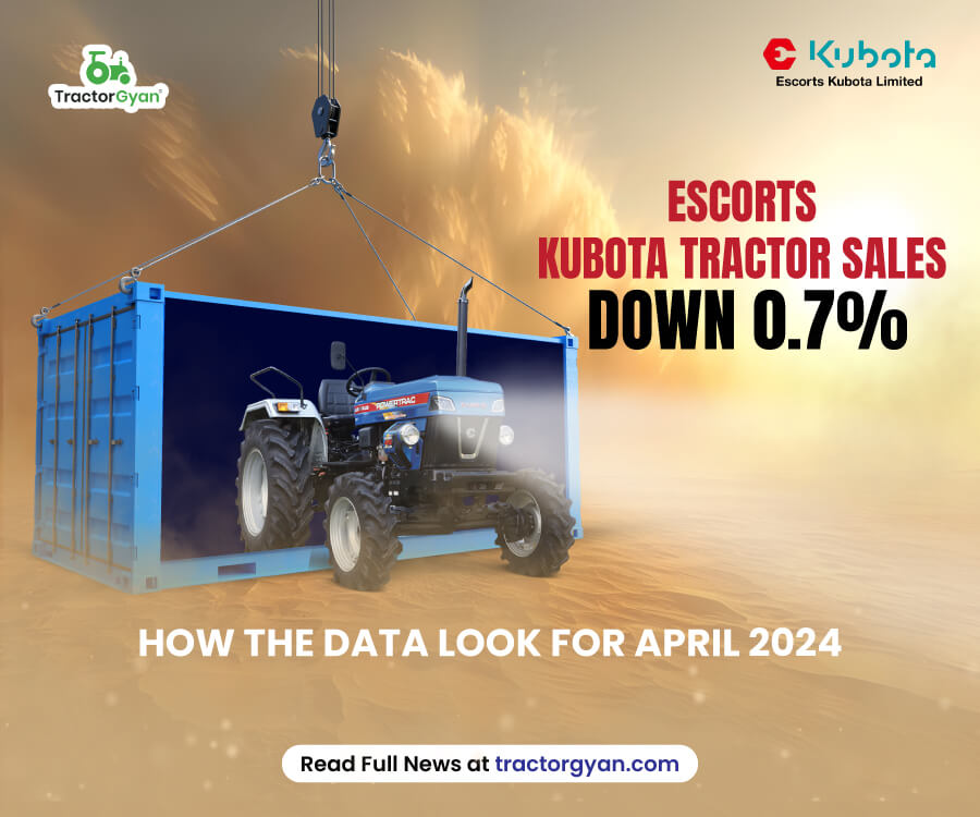 Escorts Kubota Tractor Sales Down 0.7% in April 2024, How the Data Look for Domestic & Export Sales? image