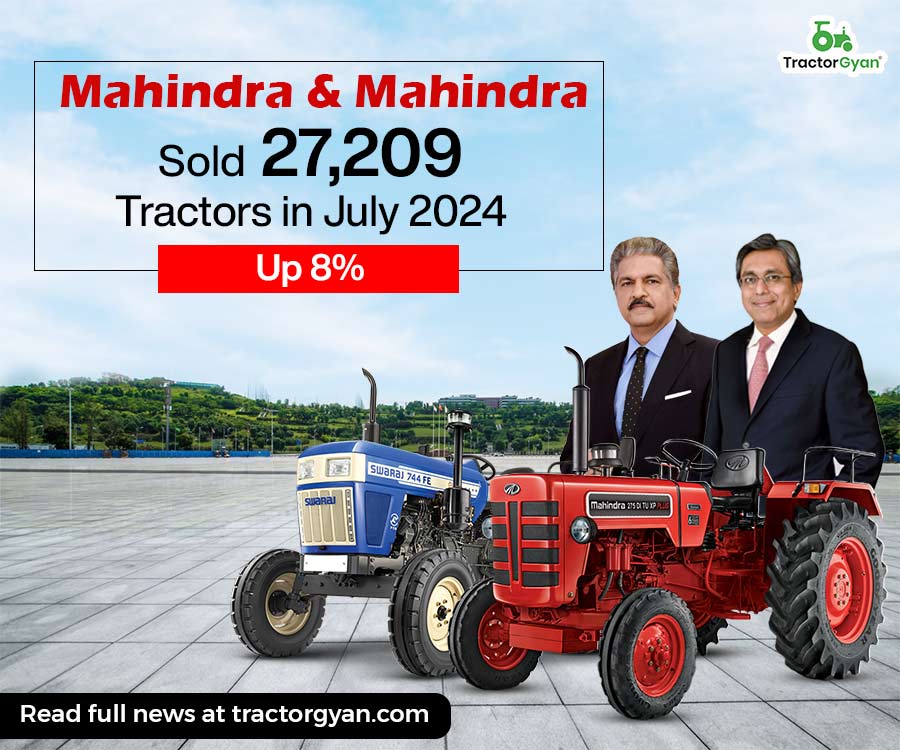Mahindra & Mahindra Sold 27,209 Tractors in July 2024, Up 8% image