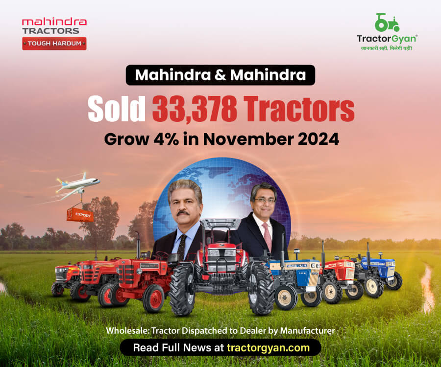 Mahindra & Mahindra Sold 33,378 Tractors, Grow 4% in November 2024 image
